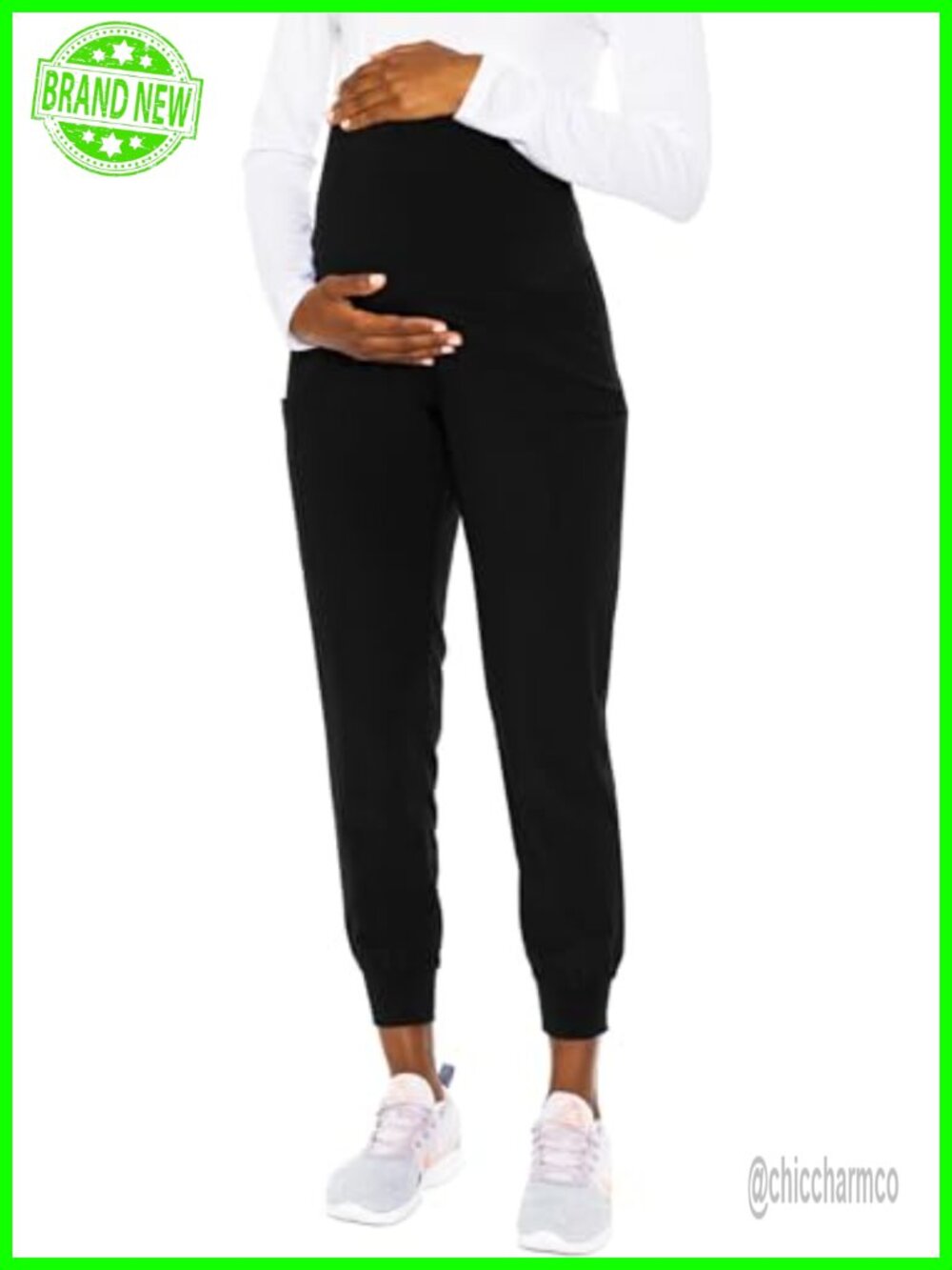 Maternity Jogger Scrub Pants High Rise 4 Pockets